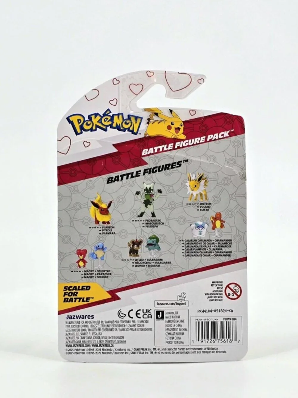 Pokemon Battle Ready Action Figure Pikachu and Fidough Valentine's Day 3 Items